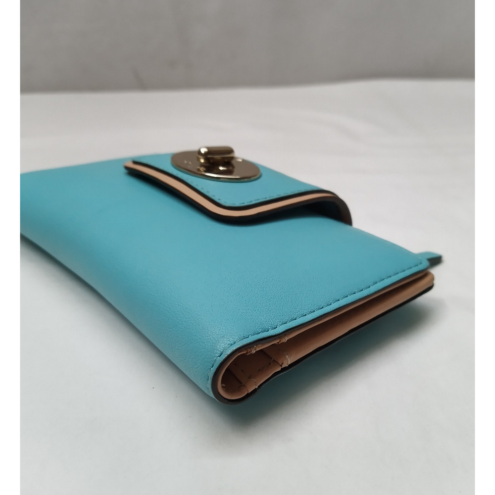 Kate Spade Robin Blue Leather Turn Lock Credit Card ID Window Bifold Wallet - Picture 6 of 16